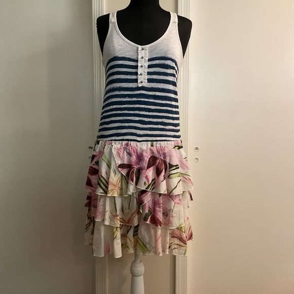🌸 Desigual Striped And Floral Dress - Picture 1 of 6